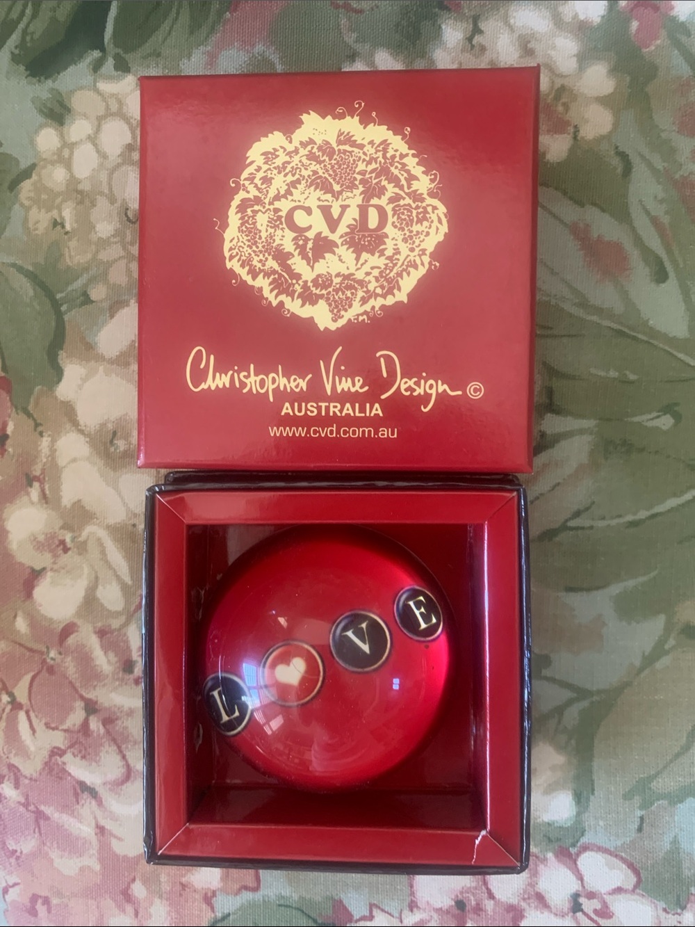 Christopher Vine Design Valentine Paperweight